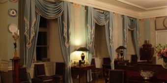 blue classic curtains at Kukshas manor