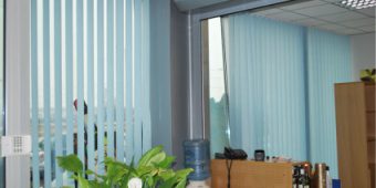 blue vertical blinds